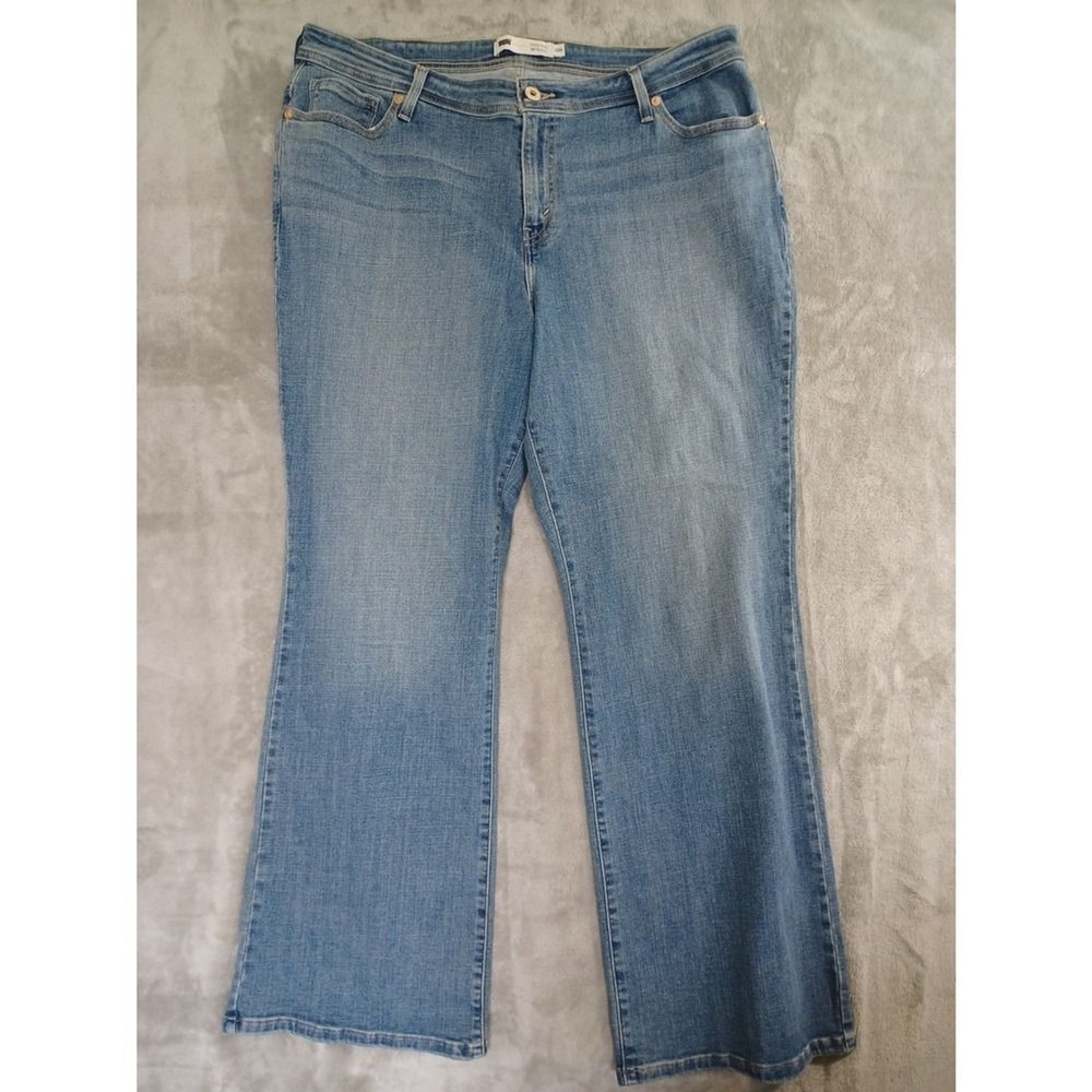 Levis 580‎ Bootcut Jeans Sz 22W Light Wash Defined Waist Stretch Casual Western